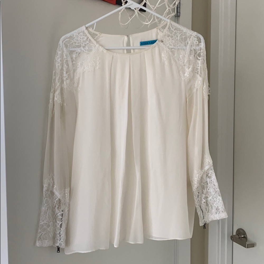 Formal White Lace Top from Alice and Olivia